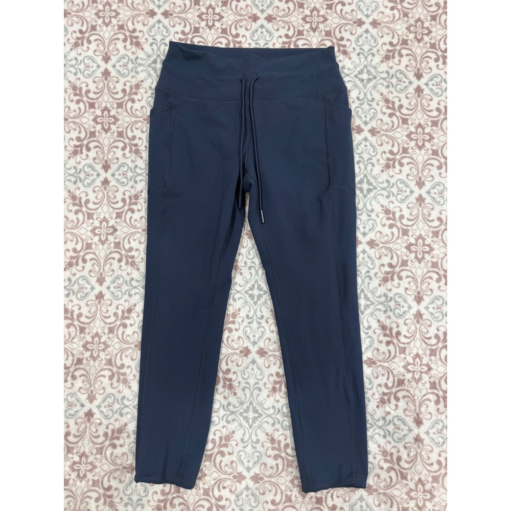 Spyder Active Womens Navy Blue High Rise Drawstring Leggings with Pockets Size S